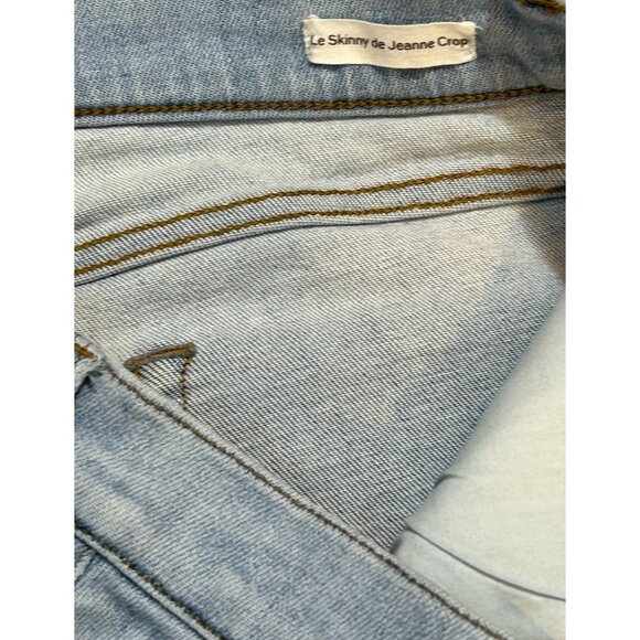 Frame Denim Le Skinny de Jeanne Crop Distressed Jeans in Light Wash Size 31 - Picture 5 of 5